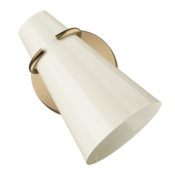 Reeva White and Modern Brass One-Light Wall Sconce, image 2